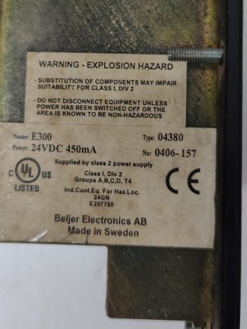 BEIJER E300 | OPERATOR INTERFACE CONTROL PANEL | 04380
